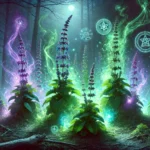 Aquí tienes una representación visual de los poderes místicos de la salvia, con auras y elementos simbólicos que destacan su energía espiritual.