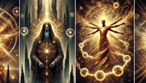una versión más realista de los Arcontes y los Egregores, con detalles impresionantes y un fuerte contraste entre la opresión y la energía libre.